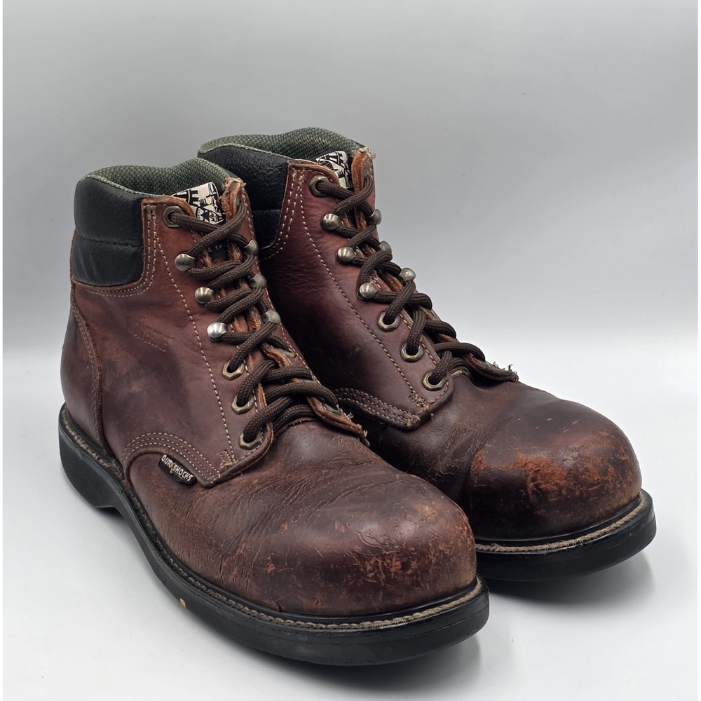 Wolverine DuraShocks Steel Toe Brown Leather Work Boots Men's 11 M USA Vibram